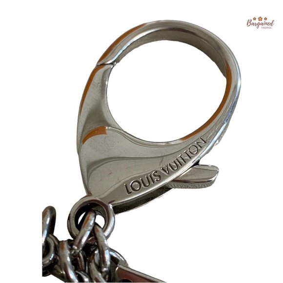 Authentic LOUIS VUITTON Black Silver Mini Lin Croisette Bag Charm - Picture 3 of 10